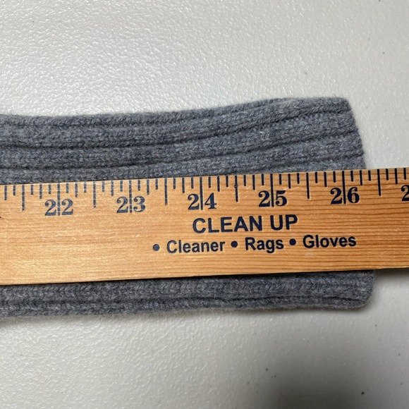 LL Bean Commando Sweater M Mens Merino Lambswool Gray Ribbed Pullover - Picture 6 of 8